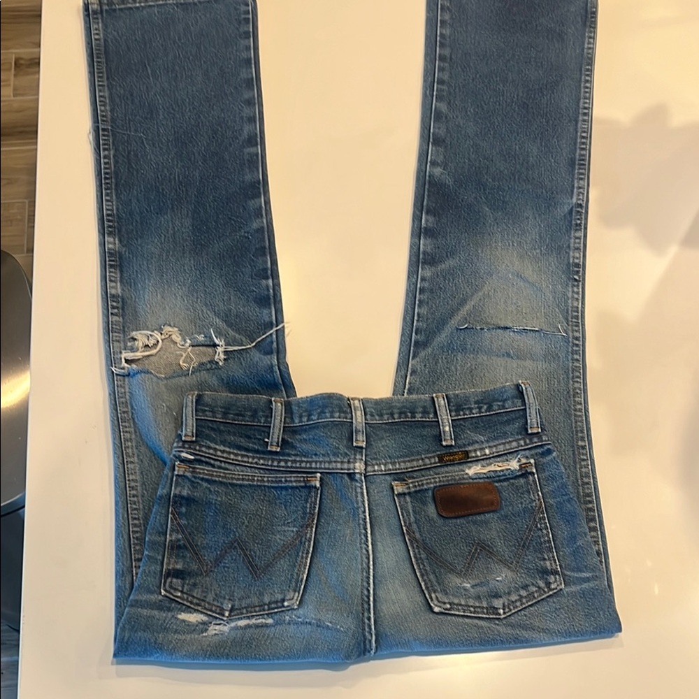 Wrangler Men's Straight Jeans - VINTAGE Blue